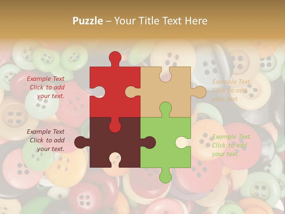 A Pile Of Colorful Buttons With The Words Name Of Presentation PowerPoint Template