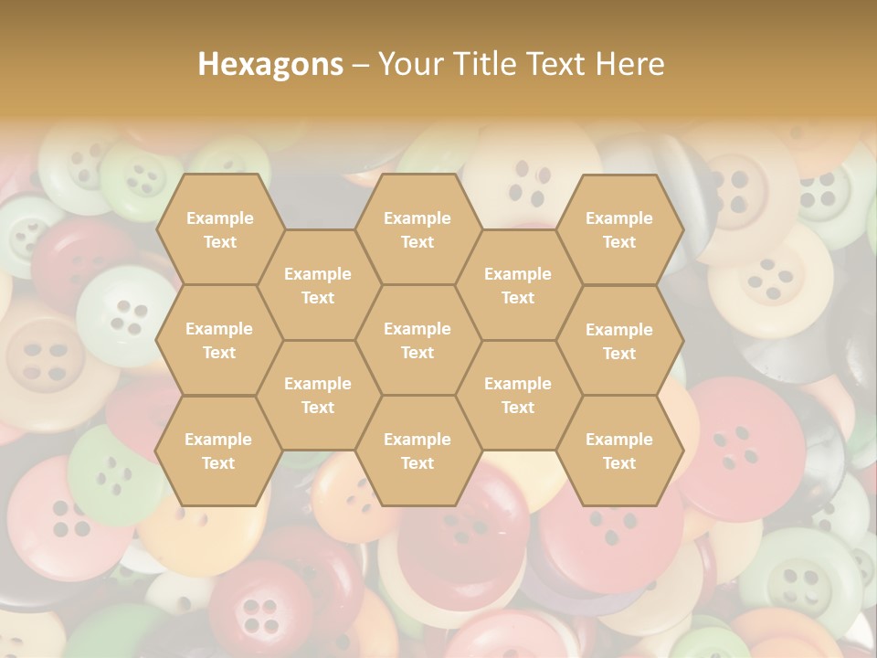 A Pile Of Colorful Buttons With The Words Name Of Presentation PowerPoint Template