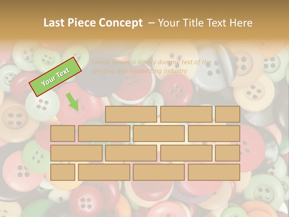 A Pile Of Colorful Buttons With The Words Name Of Presentation PowerPoint Template
