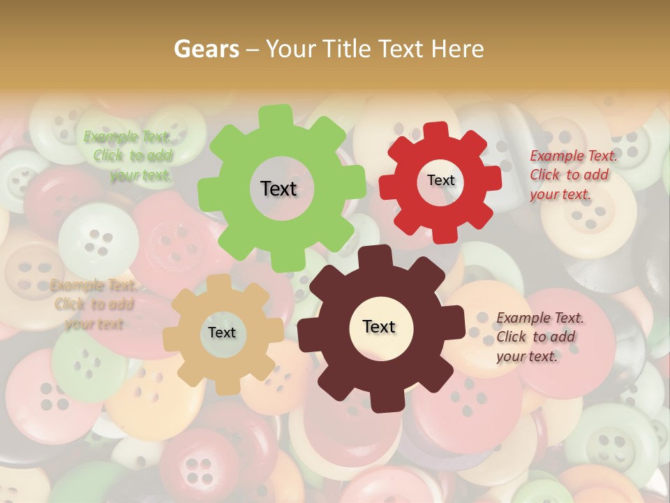 A Pile Of Colorful Buttons With The Words Name Of Presentation PowerPoint Template