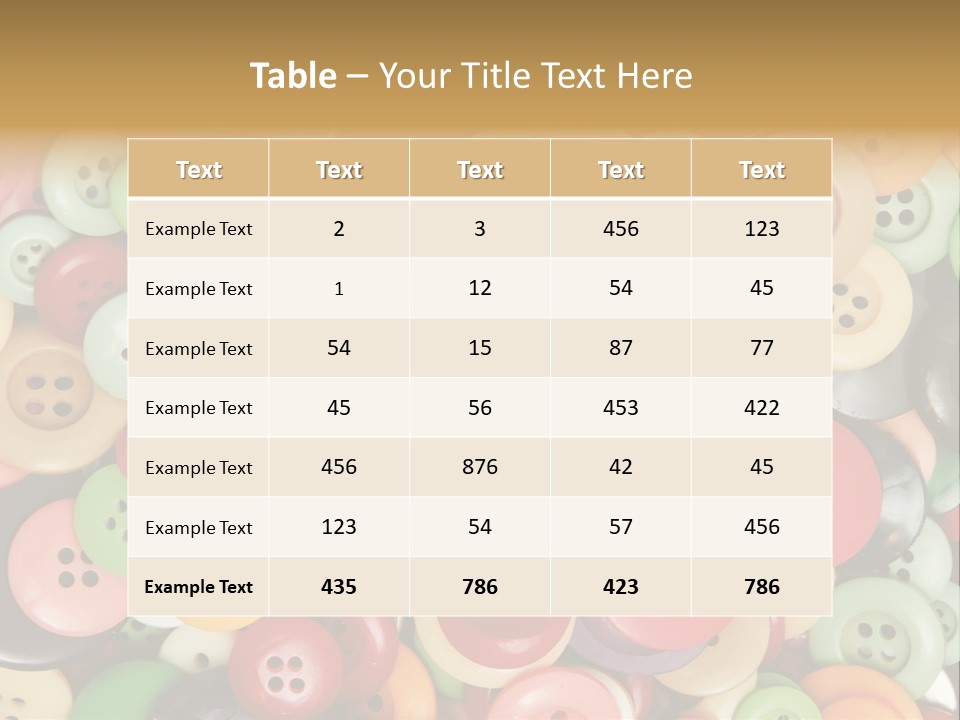 A Pile Of Colorful Buttons With The Words Name Of Presentation PowerPoint Template