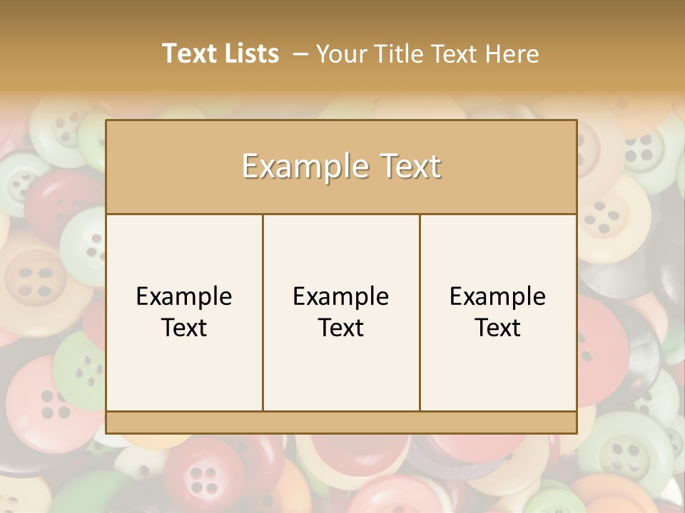A Pile Of Colorful Buttons With The Words Name Of Presentation PowerPoint Template