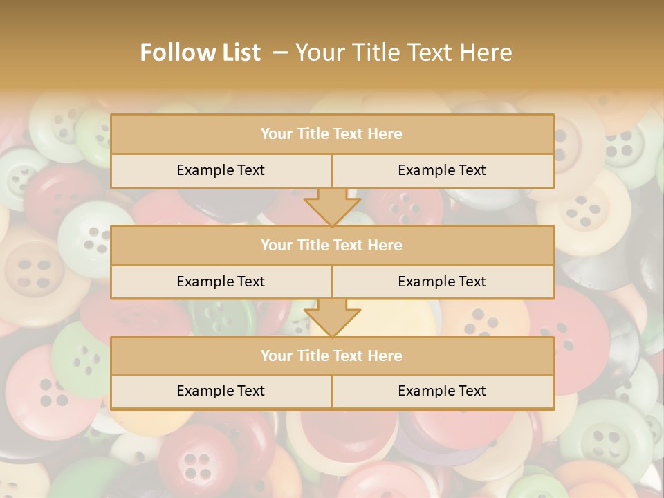 A Pile Of Colorful Buttons With The Words Name Of Presentation PowerPoint Template