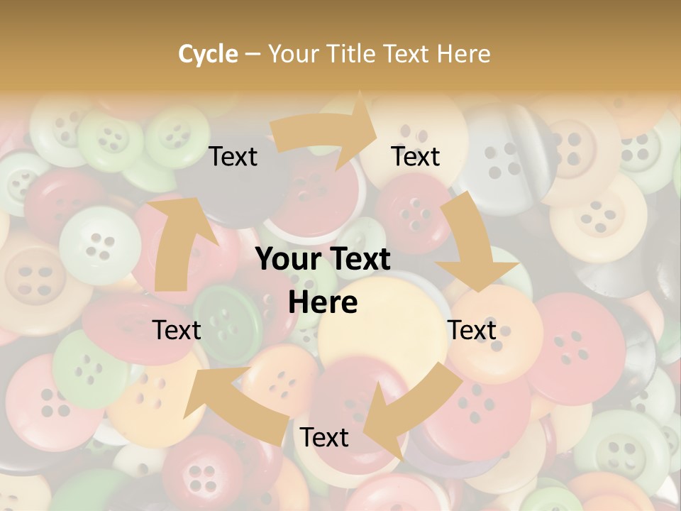 A Pile Of Colorful Buttons With The Words Name Of Presentation PowerPoint Template