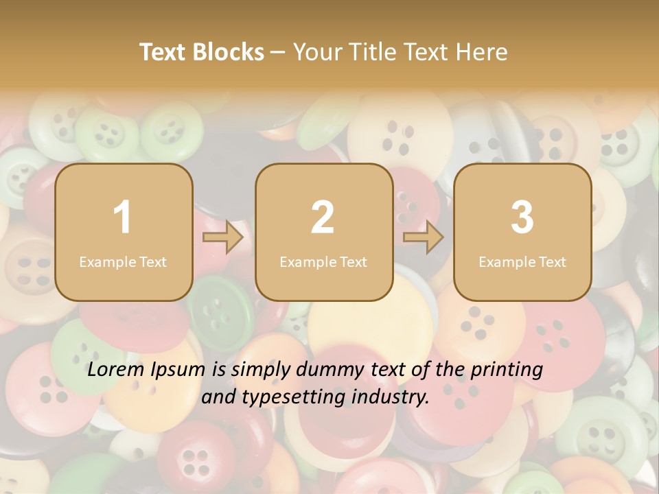A Pile Of Colorful Buttons With The Words Name Of Presentation PowerPoint Template