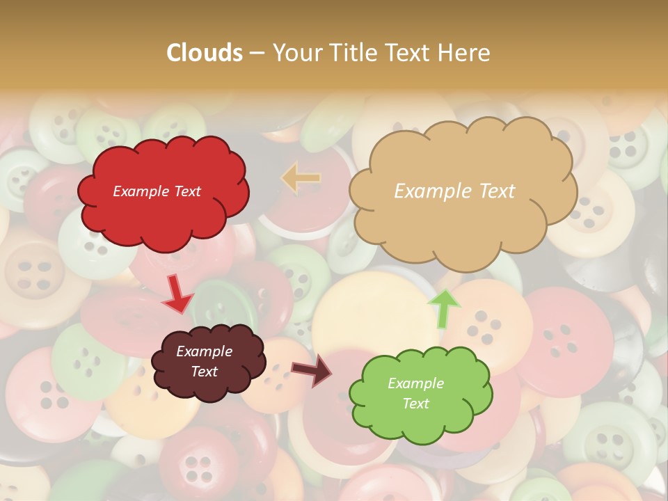 A Pile Of Colorful Buttons With The Words Name Of Presentation PowerPoint Template