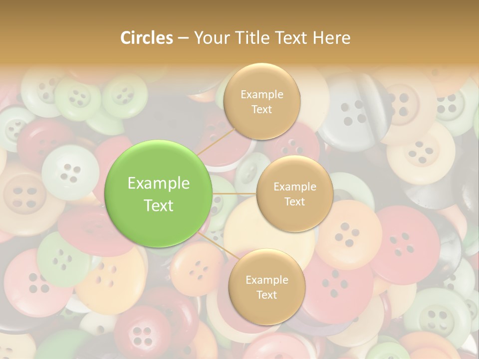 A Pile Of Colorful Buttons With The Words Name Of Presentation PowerPoint Template
