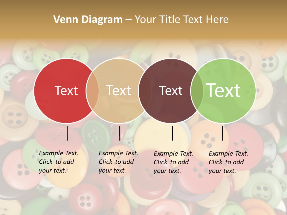 A Pile Of Colorful Buttons With The Words Name Of Presentation PowerPoint Template