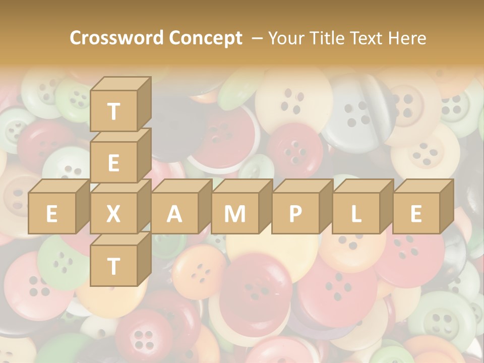 A Pile Of Colorful Buttons With The Words Name Of Presentation PowerPoint Template
