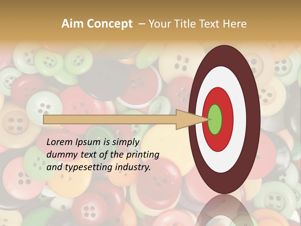 A Pile Of Colorful Buttons With The Words Name Of Presentation PowerPoint Template