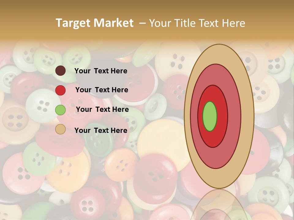 A Pile Of Colorful Buttons With The Words Name Of Presentation PowerPoint Template