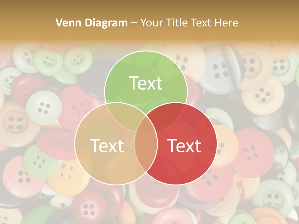 A Pile Of Colorful Buttons With The Words Name Of Presentation PowerPoint Template