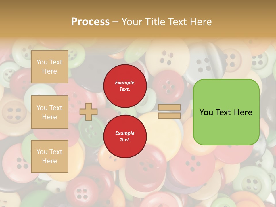 A Pile Of Colorful Buttons With The Words Name Of Presentation PowerPoint Template