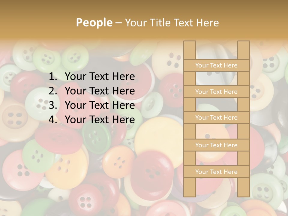 A Pile Of Colorful Buttons With The Words Name Of Presentation PowerPoint Template