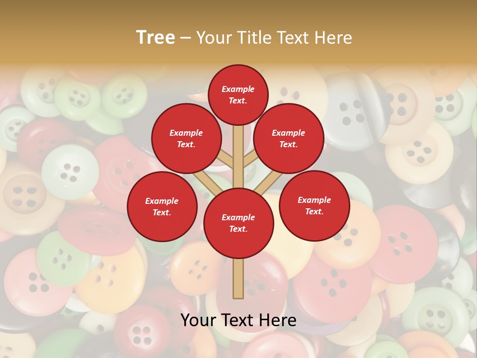A Pile Of Colorful Buttons With The Words Name Of Presentation PowerPoint Template
