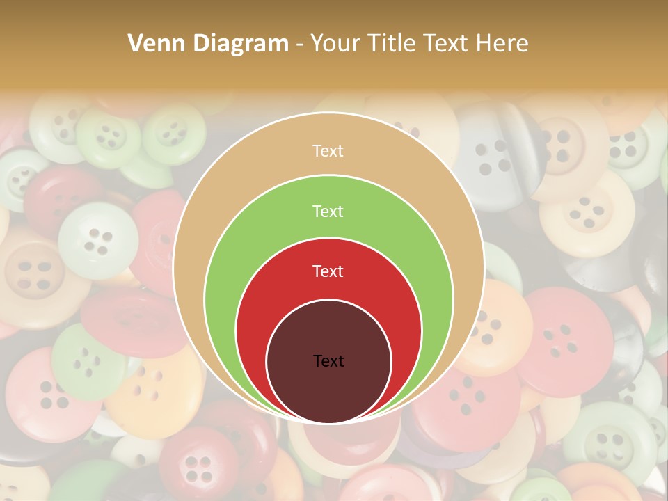 A Pile Of Colorful Buttons With The Words Name Of Presentation PowerPoint Template