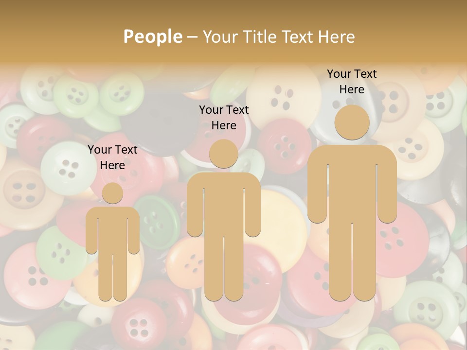 A Pile Of Colorful Buttons With The Words Name Of Presentation PowerPoint Template