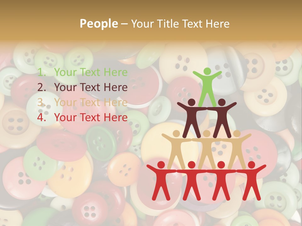 A Pile Of Colorful Buttons With The Words Name Of Presentation PowerPoint Template
