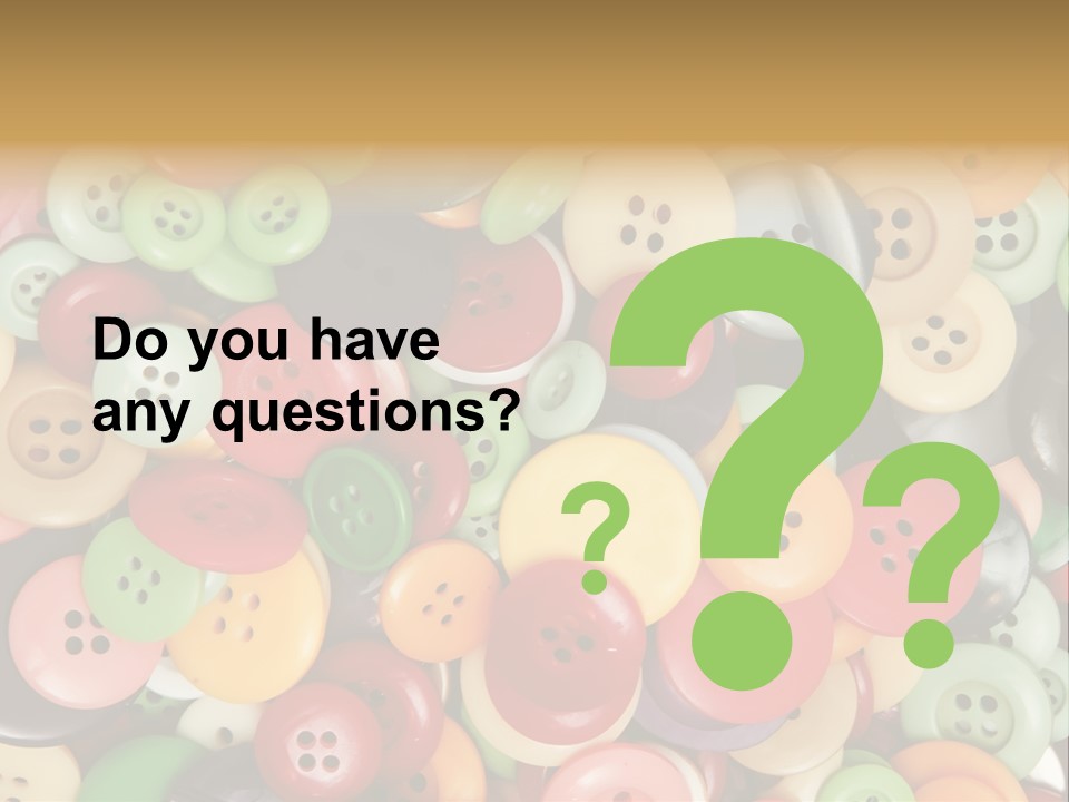 A Pile Of Colorful Buttons With The Words Name Of Presentation PowerPoint Template