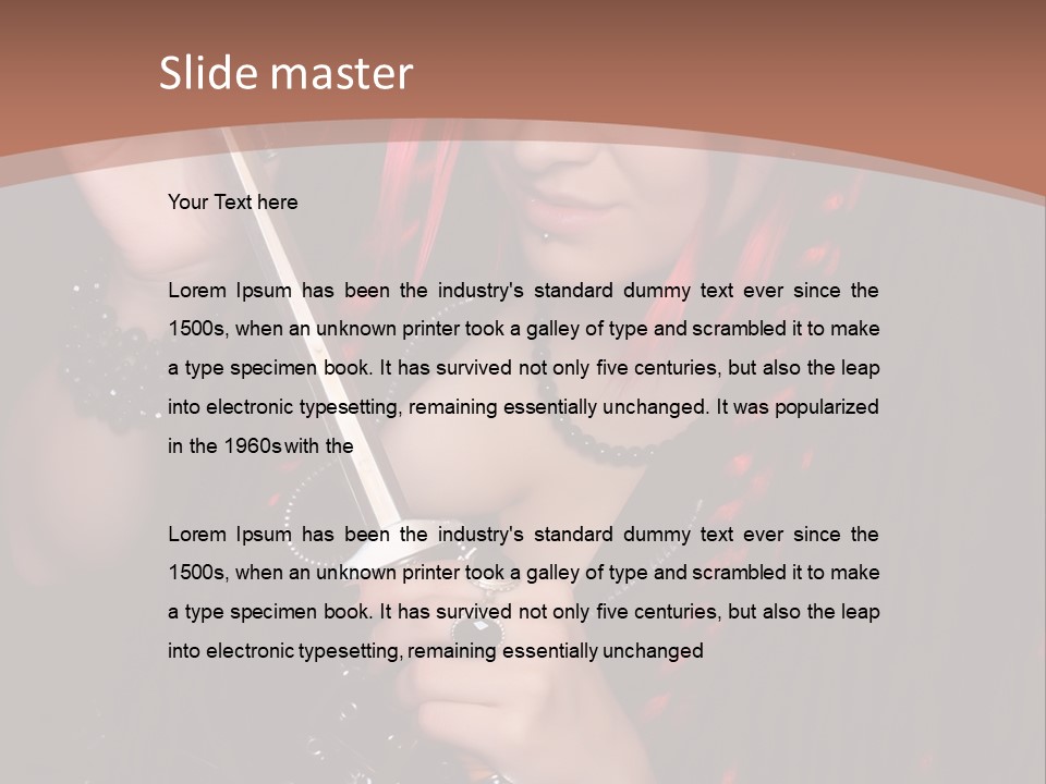 A Woman With Red Hair Holding A Sword PowerPoint Template