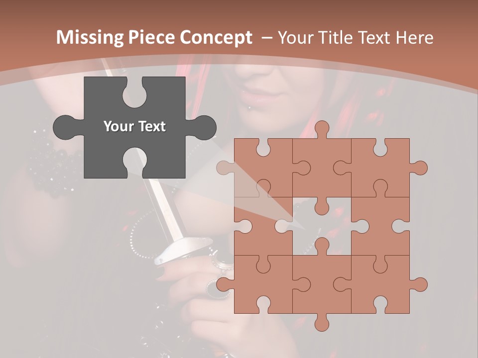 A Woman With Red Hair Holding A Sword PowerPoint Template