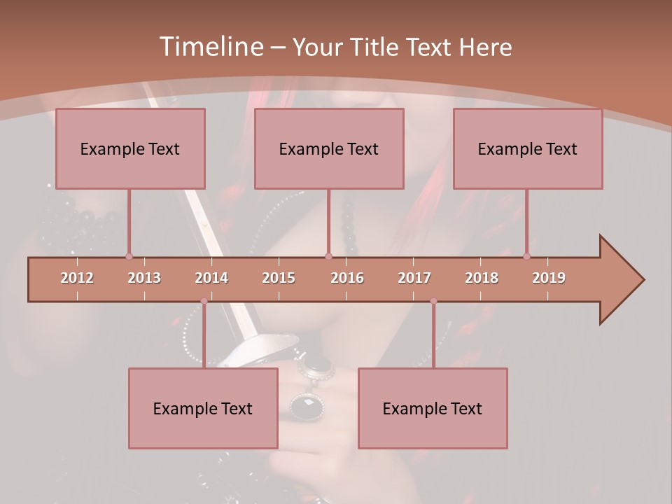 A Woman With Red Hair Holding A Sword PowerPoint Template