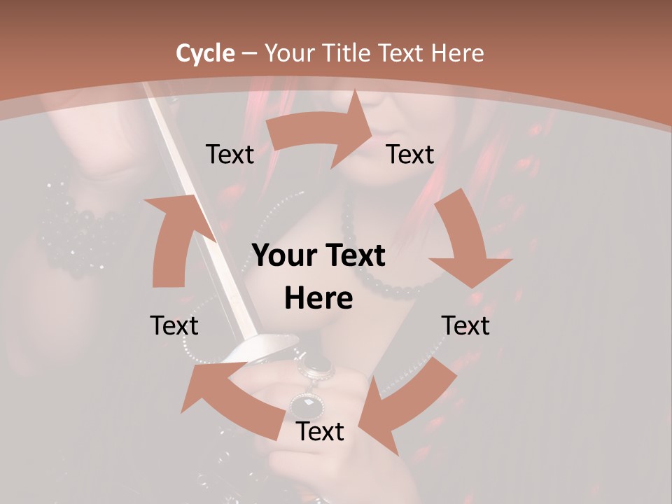 A Woman With Red Hair Holding A Sword PowerPoint Template