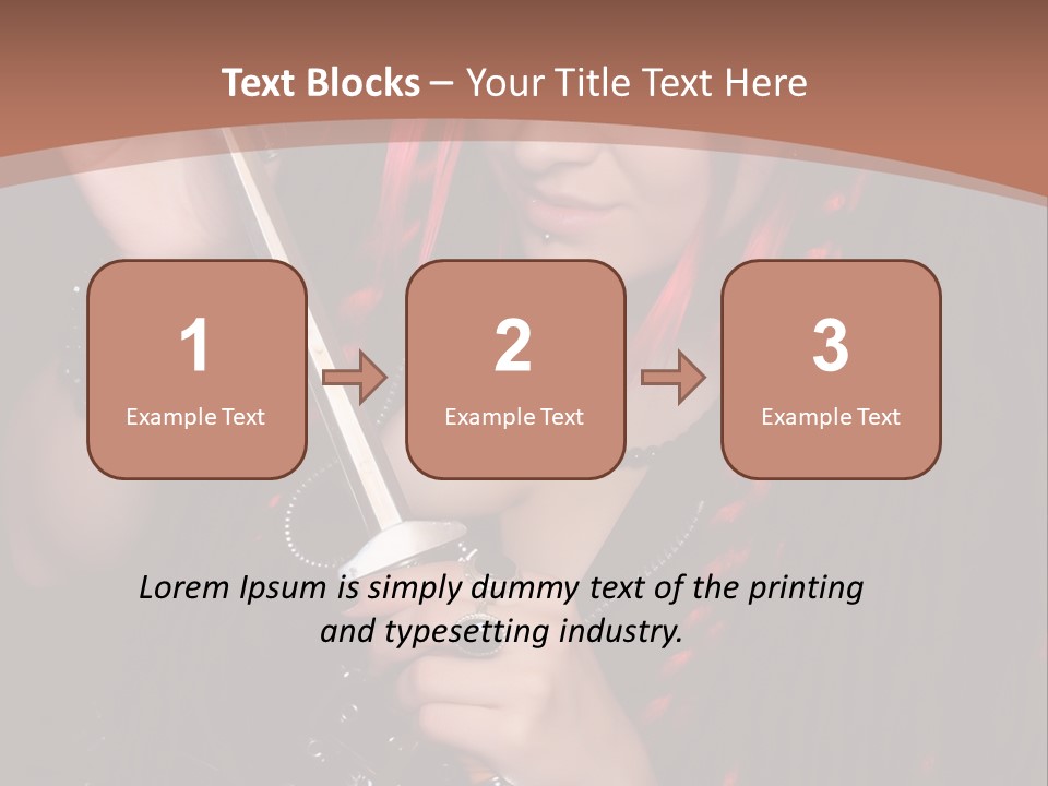 A Woman With Red Hair Holding A Sword PowerPoint Template