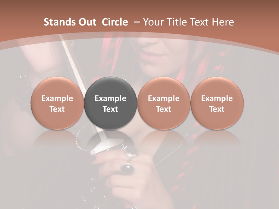A Woman With Red Hair Holding A Sword PowerPoint Template
