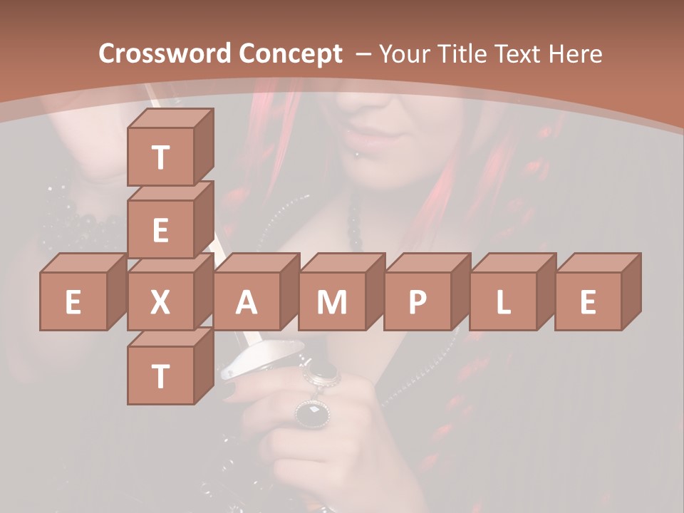 A Woman With Red Hair Holding A Sword PowerPoint Template