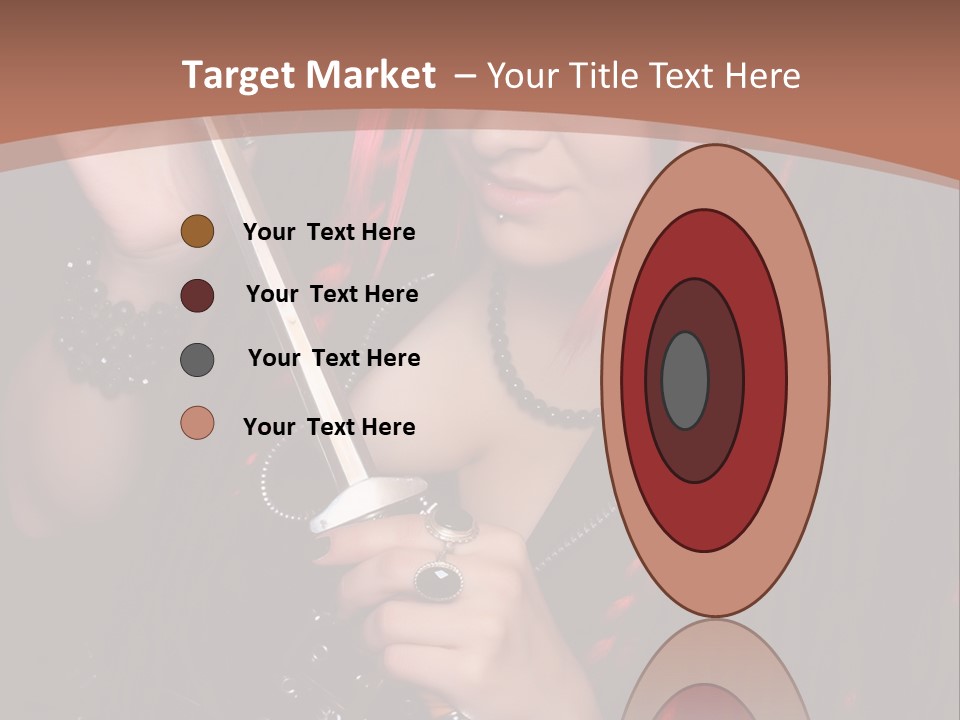 A Woman With Red Hair Holding A Sword PowerPoint Template