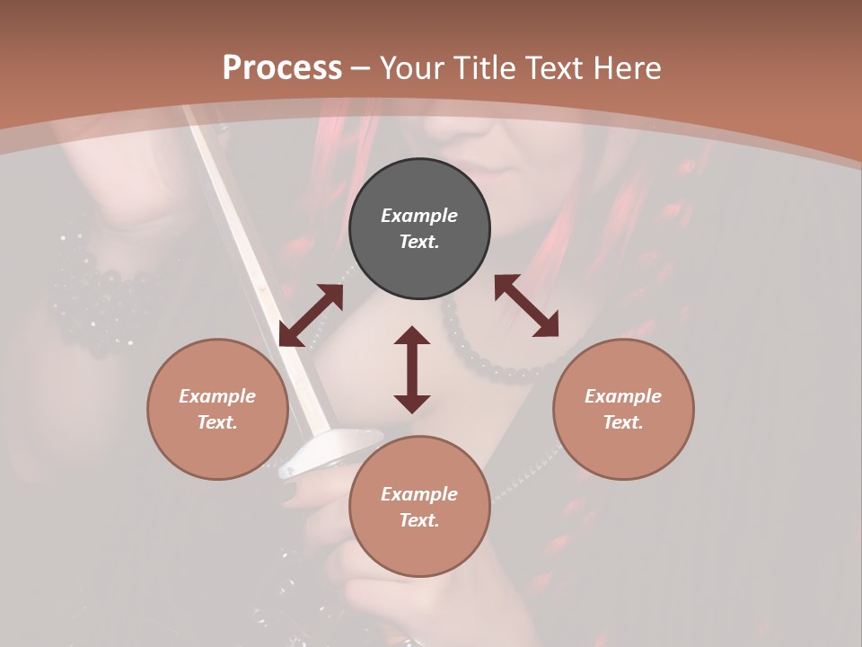 A Woman With Red Hair Holding A Sword PowerPoint Template