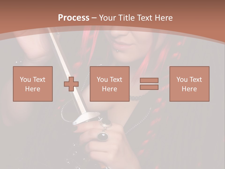 A Woman With Red Hair Holding A Sword PowerPoint Template