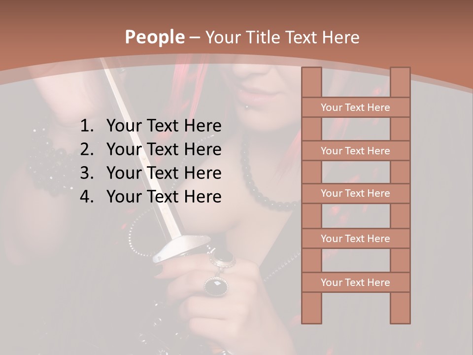 A Woman With Red Hair Holding A Sword PowerPoint Template