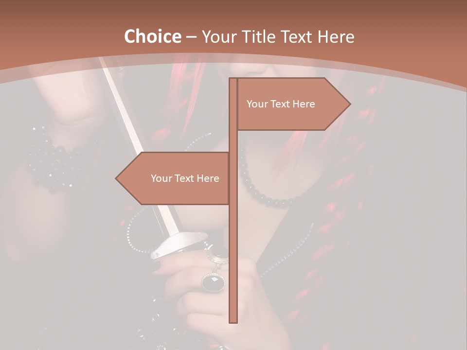 A Woman With Red Hair Holding A Sword PowerPoint Template