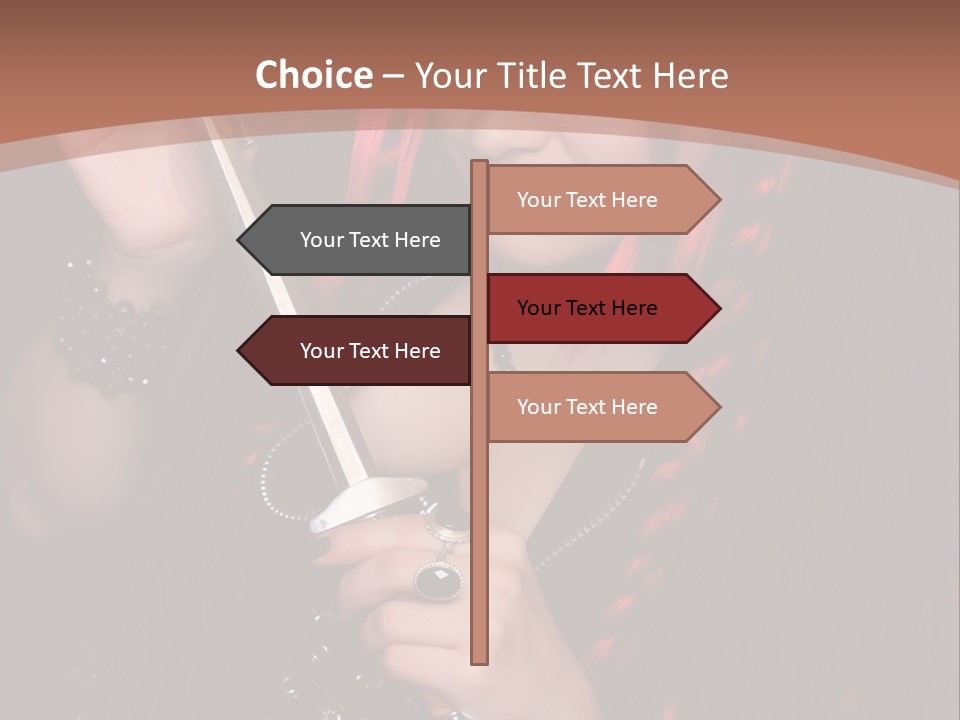 A Woman With Red Hair Holding A Sword PowerPoint Template