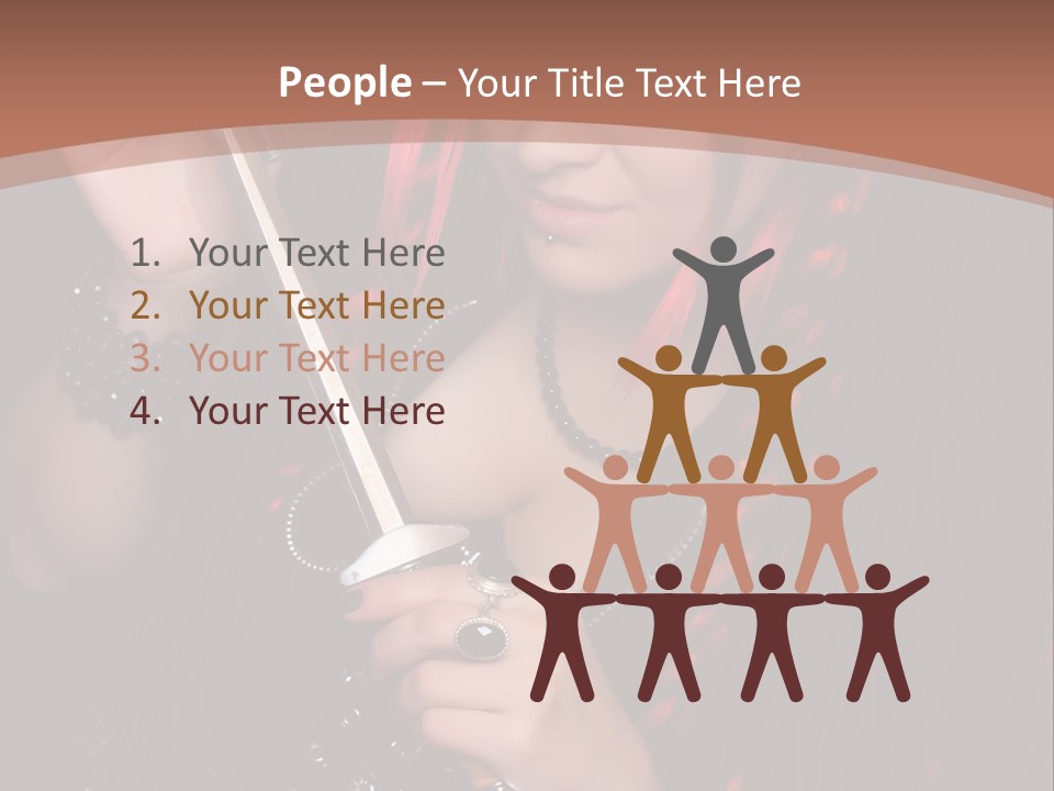 A Woman With Red Hair Holding A Sword PowerPoint Template