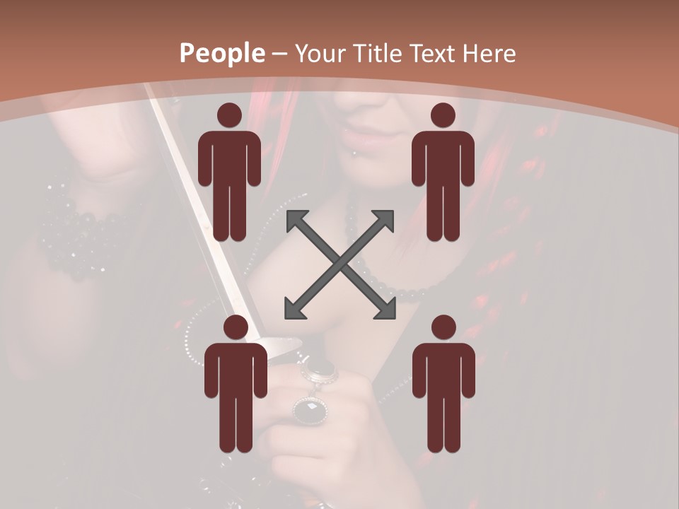 A Woman With Red Hair Holding A Sword PowerPoint Template