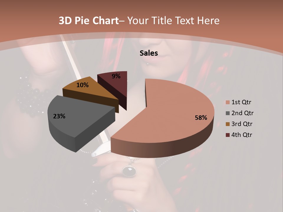 A Woman With Red Hair Holding A Sword PowerPoint Template