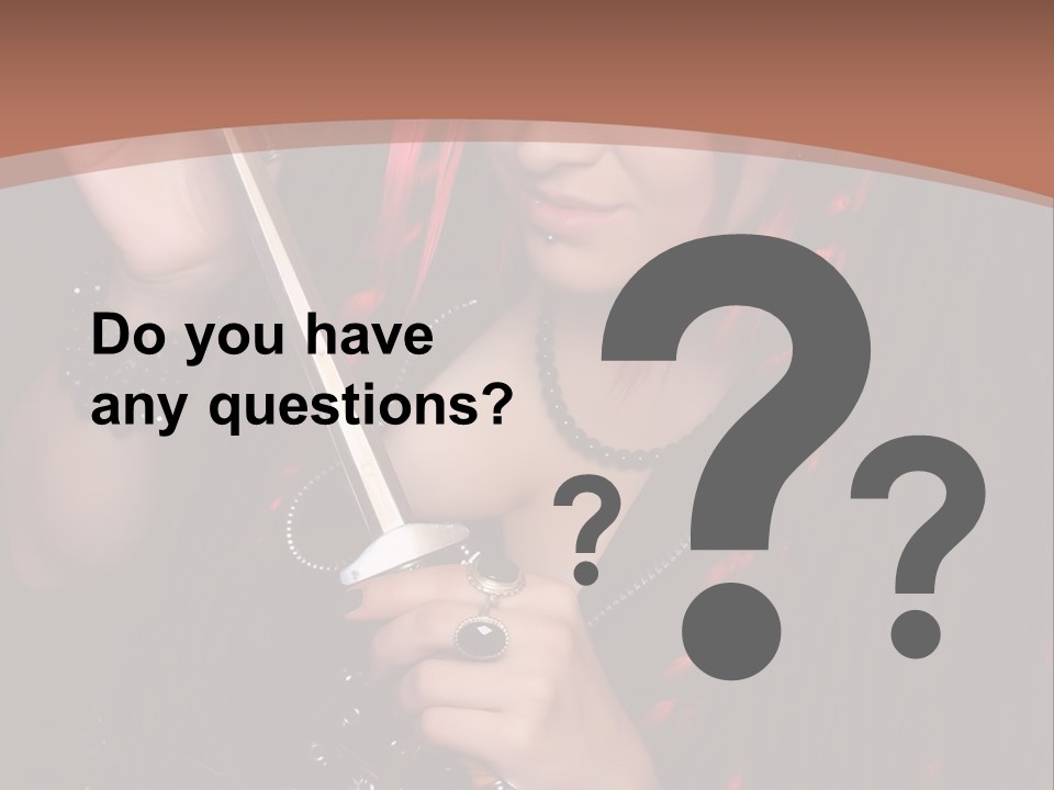 A Woman With Red Hair Holding A Sword PowerPoint Template