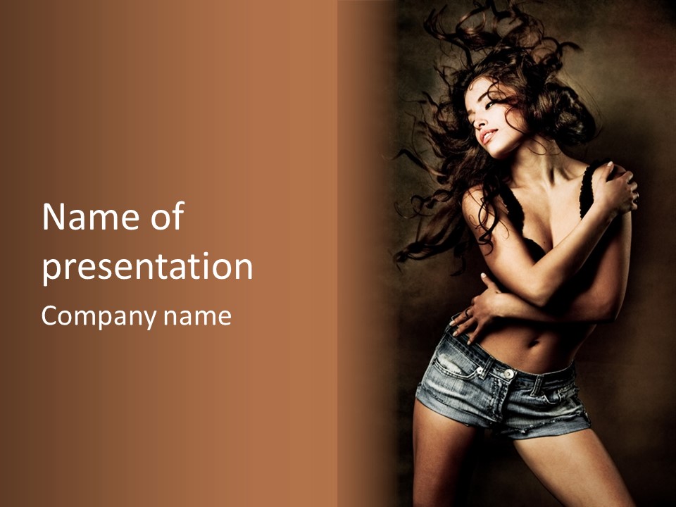 Erotic Jeans Expression PowerPoint Template