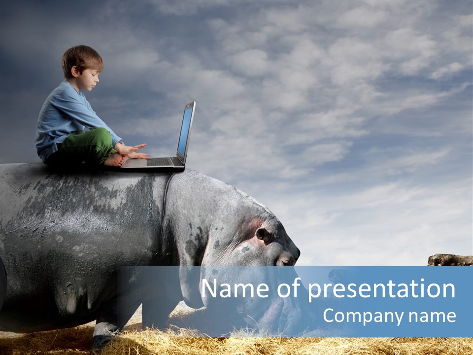 Hippo Boy Connection PowerPoint Template