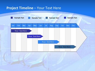 An Escalator In A Building With A Blue Background PowerPoint Template
