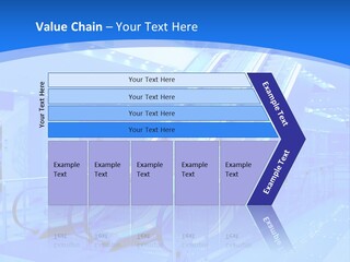An Escalator In A Building With A Blue Background PowerPoint Template