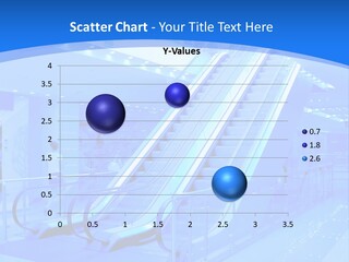 An Escalator In A Building With A Blue Background PowerPoint Template