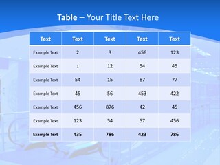 An Escalator In A Building With A Blue Background PowerPoint Template