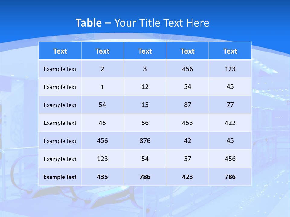 An Escalator In A Building With A Blue Background PowerPoint Template