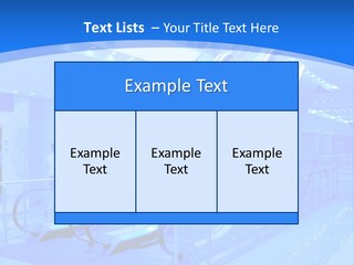 An Escalator In A Building With A Blue Background PowerPoint Template