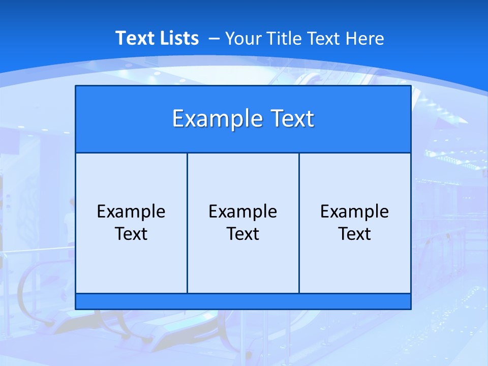 An Escalator In A Building With A Blue Background PowerPoint Template