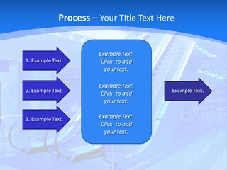 An Escalator In A Building With A Blue Background PowerPoint Template